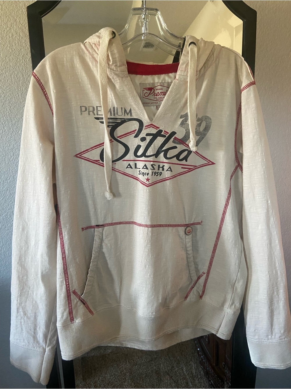 Men's Cream Hooded Pullover